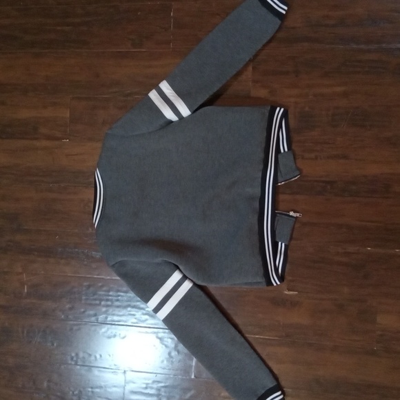 SHEIN Grey Crew Neck Zip Up Scuba Jacket Size Small - Picture 5 of 5